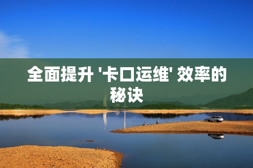 全面提升 '卡口運維' 效率的秘訣